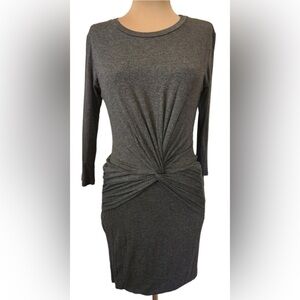 Amour Vert Jersey Twist-Front Dress in Gray - Size S